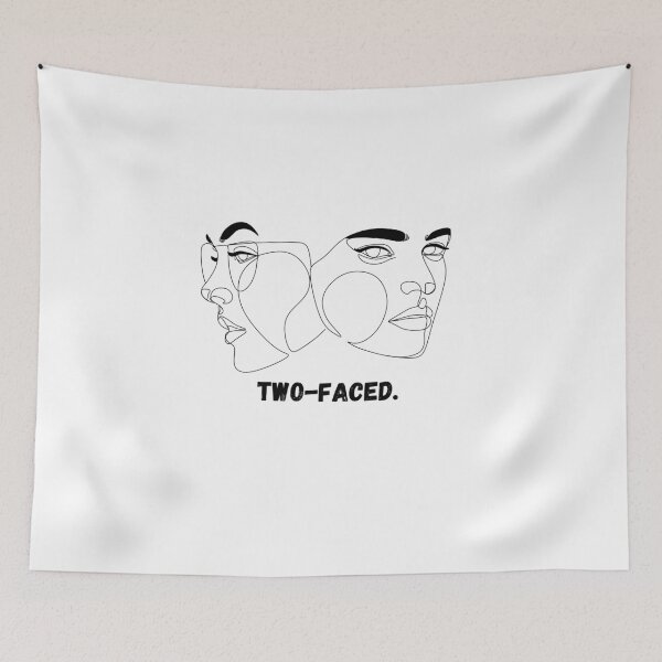 Item preview, Two Faced One Line Drawing Minimalist Surreal Face Art designed and sold by LoraDesign98.