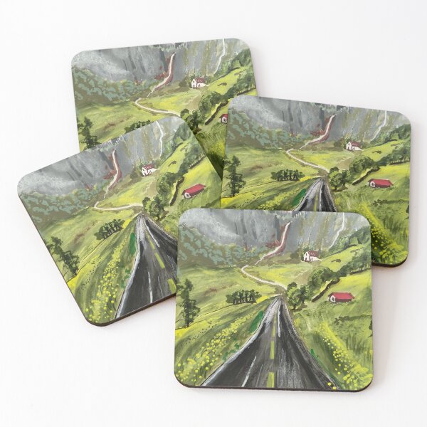 Item preview, Lush Green Valley with Distant Peak Waterfalls designed and sold by PratikJoshi.