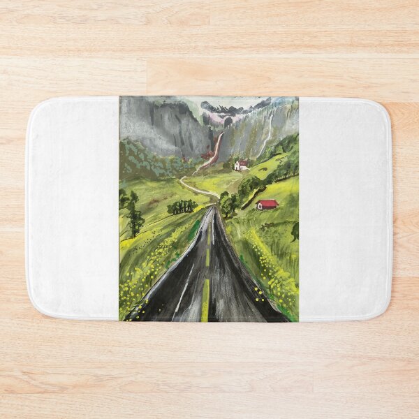 Item preview, Lush Green Valley with Distant Peak Waterfalls designed and sold by PratikJoshi.
