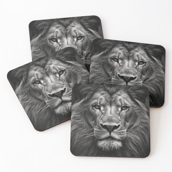 Item preview, Monochrome Lion - Single Color Portrait Art designed and sold by AetherVibes.