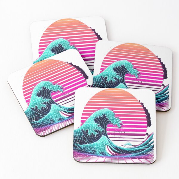 Item preview, Vaporwave Great Wave - Retro 80s Japanese Aesthetic designed and sold by RetroRascalStudio.