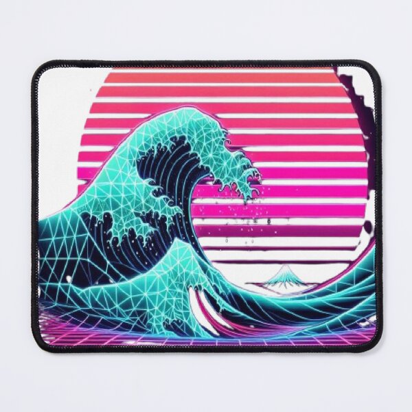 Item preview, Vaporwave Great Wave - Retro 80s Japanese Aesthetic designed and sold by RetroRascalStudio.