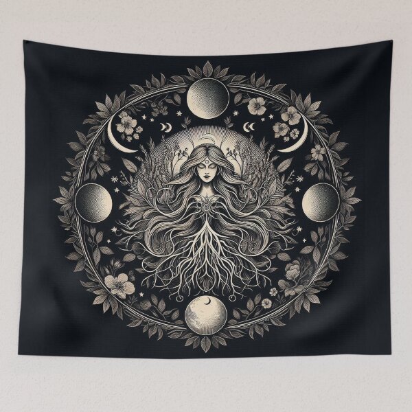 Item preview, Lunar Goddess Botanical Mandala designed and sold by Roberta Calabrese.