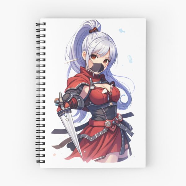 Item preview, Anime Samurai Warrior Red – Light Blue Hair, Katana & Armor (Watercolor) designed and sold by Kallandra.