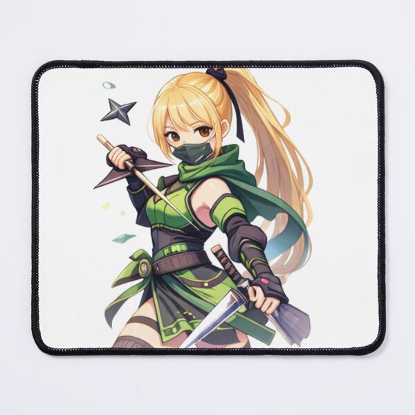 Item preview, Anime Warrior in Green – Samurai Armor with Spear (Watercolor Illustration) designed and sold by Kallandra.