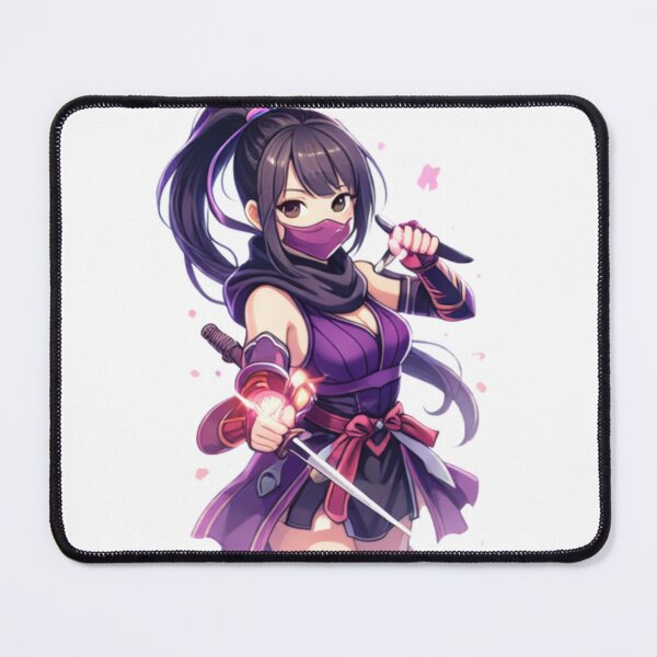 Item preview, Anime warrior in purple – samurai armor with spear (watercolor illustration) designed and sold by Kallandra.