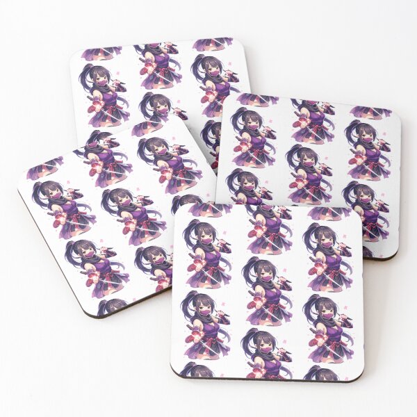 Item preview, Anime warrior in purple – samurai armor with spear (watercolor illustration) designed and sold by Kallandra.