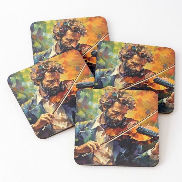 Item preview, Passionate Violinist - Colorful Musician Portrait Art designed and sold by AetherVibes.