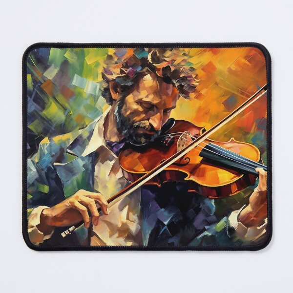 Item preview, Passionate Violinist - Colorful Musician Portrait Art designed and sold by AetherVibes.