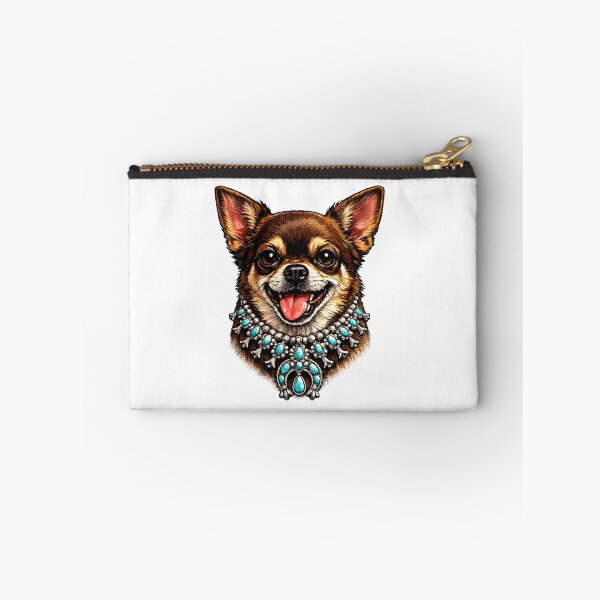 Item preview, Chihuahua portrait with squash blossom accent designed and sold by NativeGraffix.