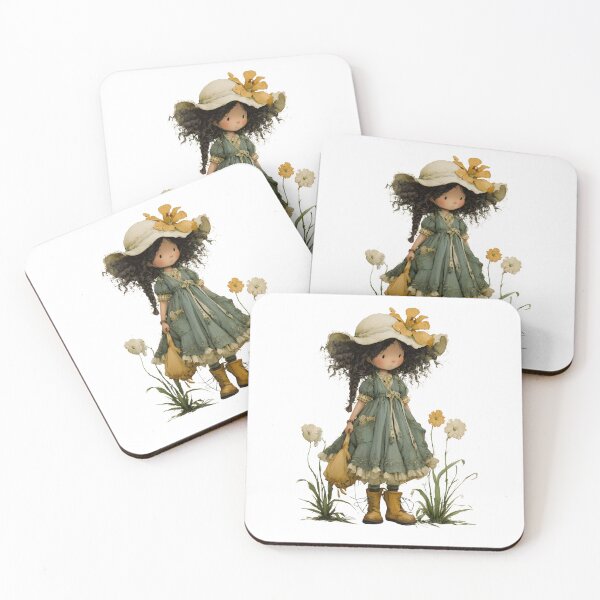 Item preview, Cottagecore Vintage Girl with Floral Hat – Romantic Whimsical Design designed and sold by daila70.