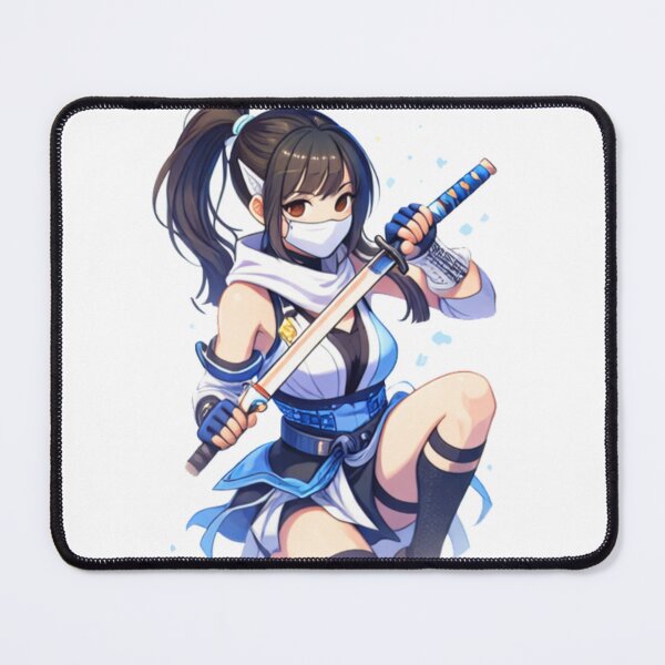 Item preview, Anime Warrior in Blue – Samurai Armor with Katana Sword (Watercolor Illustration) designed and sold by Kallandra.