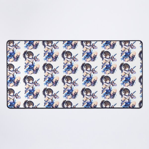 Item preview, Anime Warrior in Blue – Samurai Armor with Katana Sword (Watercolor Illustration) designed and sold by Kallandra.