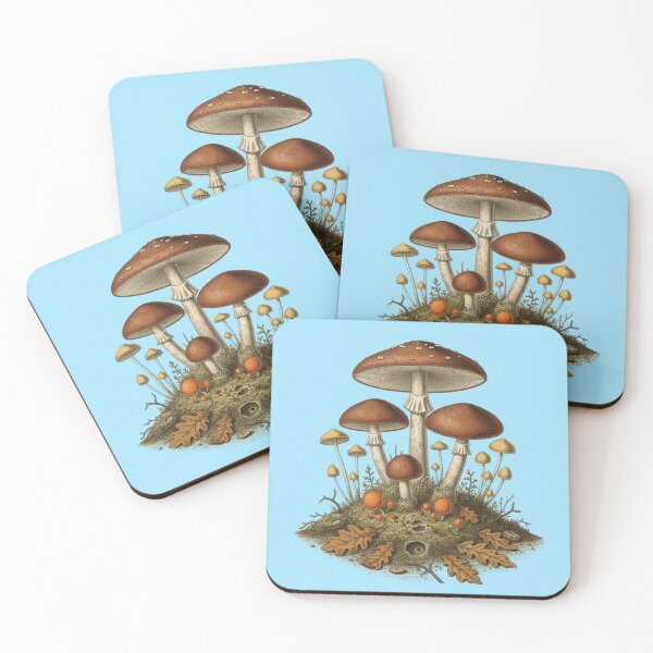 Item preview, Forest Mushrooms – Whimsical Nature Illustration designed and sold by Dogandesighn.