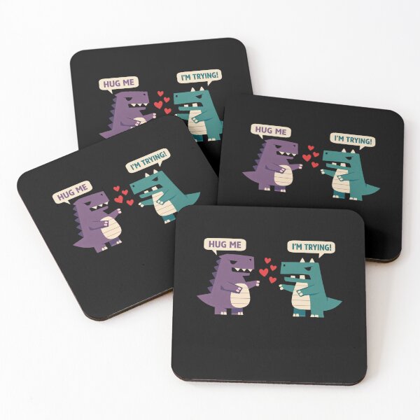 Item preview, Hug Me I’m Trying Dinosaurs designed and sold by FreshVibe Prints.