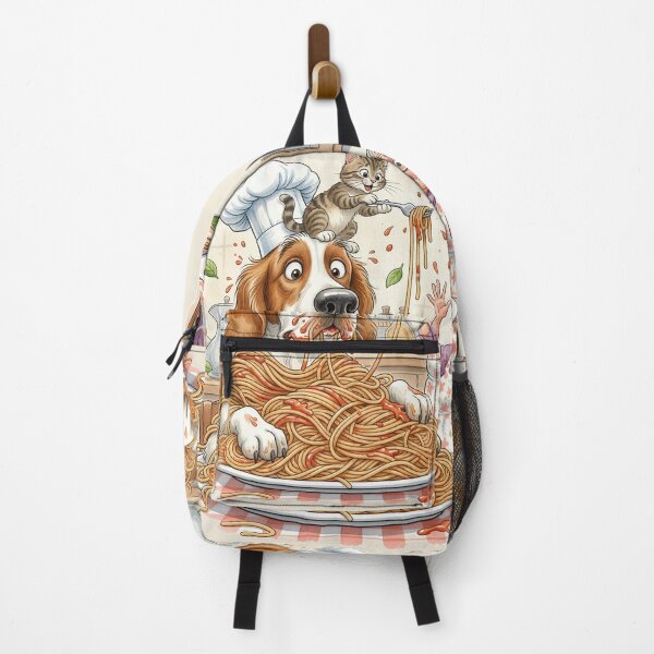 Item preview, Spaghetti Disaster – Funny Dog Cat Kitchen Illustration designed and sold by Y-MOONSTAR.