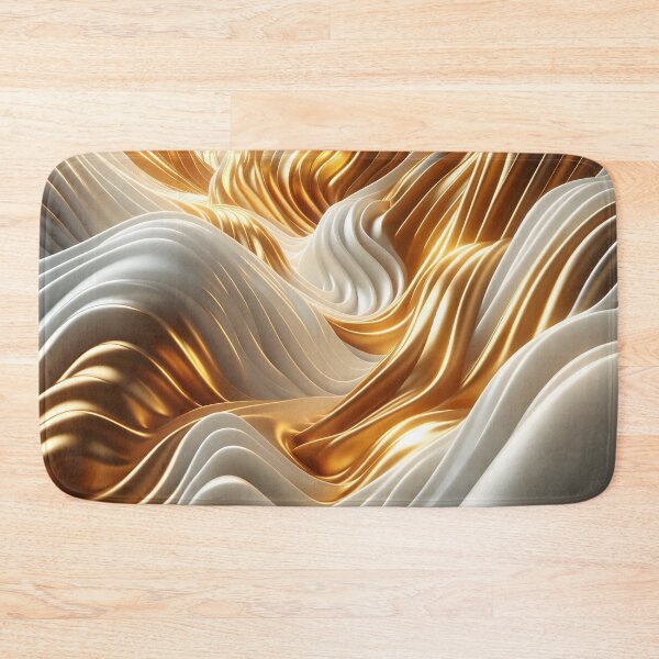 Item preview, Elegant Liquid Waves - Abstraction in Gold and White designed and sold by Light & Canvas.