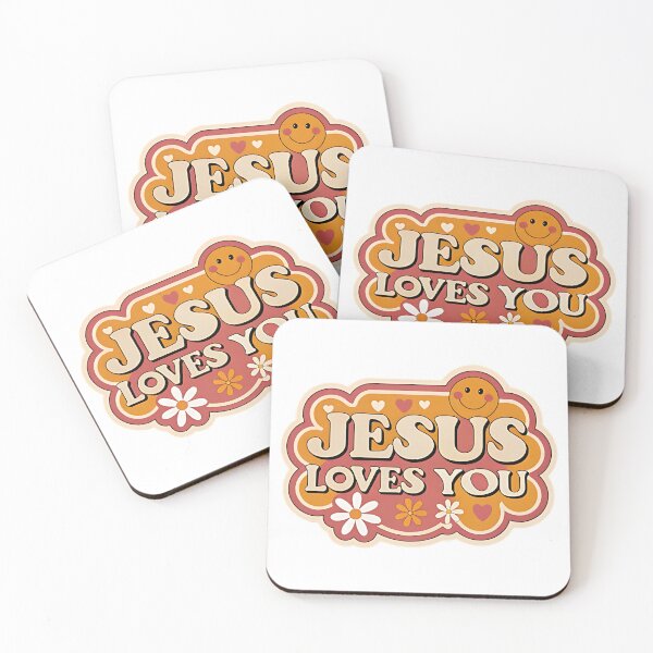 Item preview,  Jesus Loves You Retro 70s Smiley Face Sticker designed and sold by TJprint.