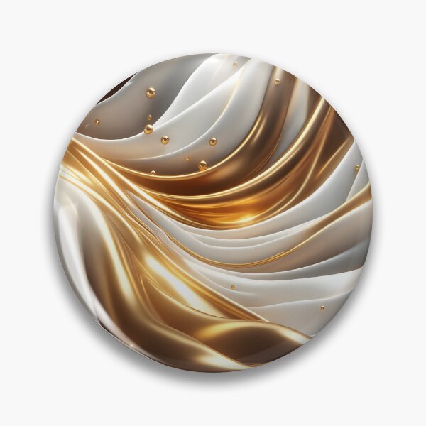 Item preview, Elegant Golden Liquid Waves - Abstraction in Gold and White designed and sold by Light & Canvas.