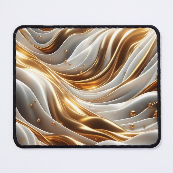 Item preview, Elegant Golden Liquid Waves - Abstraction in Gold and White designed and sold by Light & Canvas.