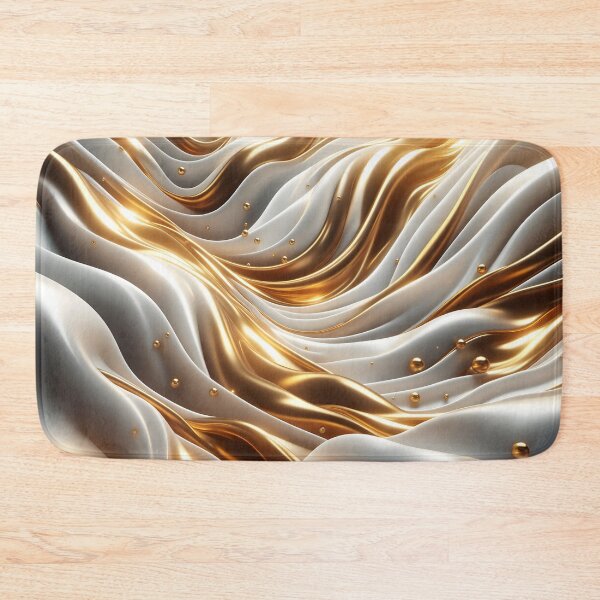 Item preview, Elegant Golden Liquid Waves - Abstraction in Gold and White designed and sold by Light & Canvas.