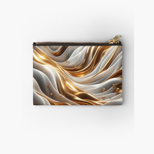 Item preview, Elegant Golden Liquid Waves - Abstraction in Gold and White designed and sold by Light & Canvas.