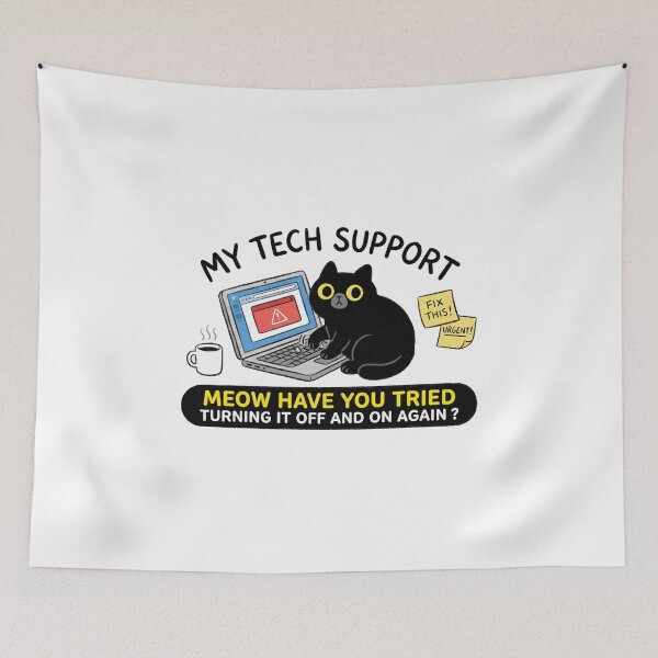 Item preview, Cat Tech Support Pun designed and sold by AdyKurniawan.