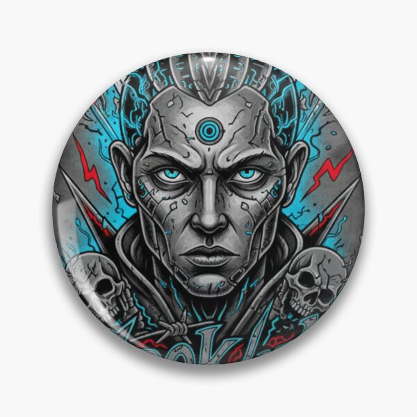 Item preview, Grok AI Cybernetic Warrior – Futuristic Sci-Fi Cyborg Skull Art designed and sold by MiracleDroplet.