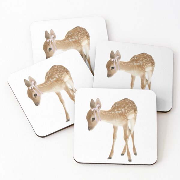 Item preview, fawn with pink bow sticker  designed and sold by inainart.