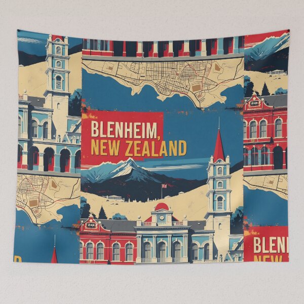 Item preview, Blenheim New Zealand Retro Vintage Travel Design designed and sold by TravelersGems.
