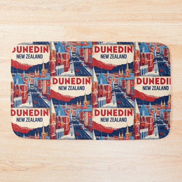 Item preview, Dunedin New Zealand Retro Vintage Travel Design designed and sold by TravelersGems.