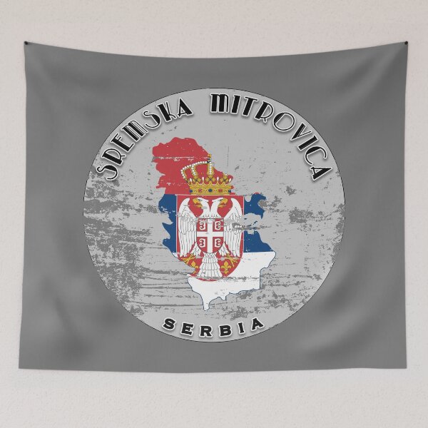 Item preview, Sremska Mitrovica Serbia Flag Worn  designed and sold by World Designs.