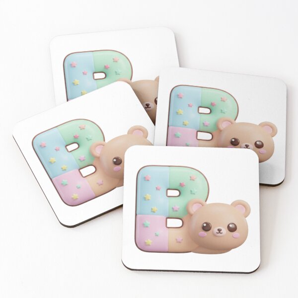 Item preview, Kawaii Bear Alphabet Letter B – Cute Pastel 3D Nursery & Teacher Sticker designed and sold by Rose Collection Shop.