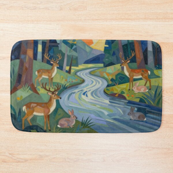 Artikelvorschau, Forest Morning With Deer And Rabbits entworfen und verkauft von FotoworldEdel.