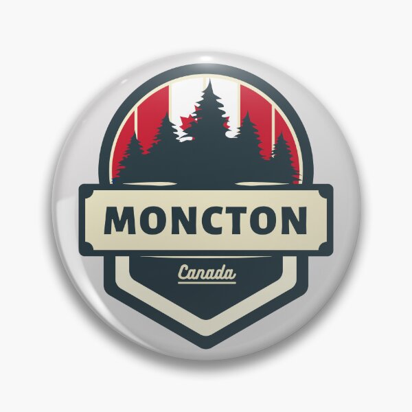 Item preview, Moncton Canada | Retro Vintage Travel Badge designed and sold by World Designs.