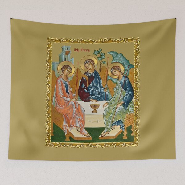 Item preview, icon Holy Trinity, Saint Trinity based on the icon by Andrei Rublev Hospitality of Abraham designed and sold by orthodox-icon.