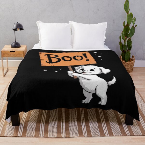 Item preview, Cute Dog Boo Halloween Sign designed and sold by flagylART.