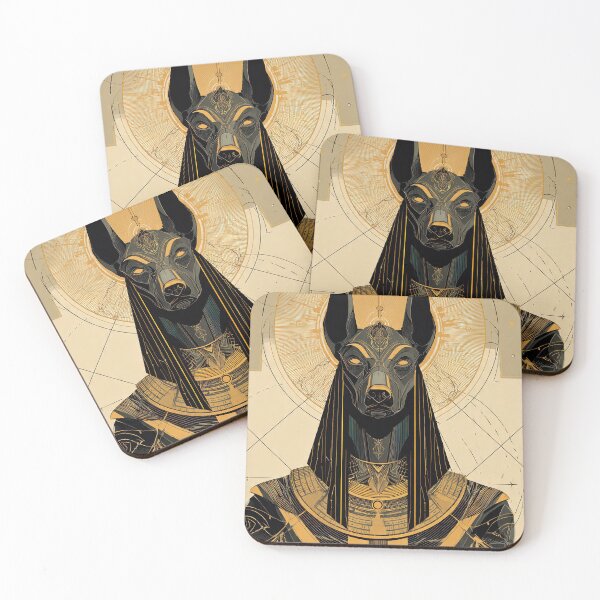 Item preview, Anubis Guardian God Profile Bust | Egyptian Revival Art Deco Nouveau | Luxury Gallery Art Print designed and sold by Vintage Poster Gallery.