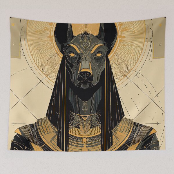 Item preview, Anubis Guardian God Profile Bust | Egyptian Revival Art Deco Nouveau | Luxury Gallery Art Print designed and sold by Vintage Poster Gallery.