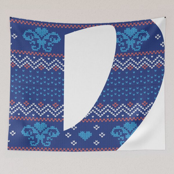 Item preview, Yarn pattern letters in upper “D” of English alphabet on white background designed and sold by WP-7824.