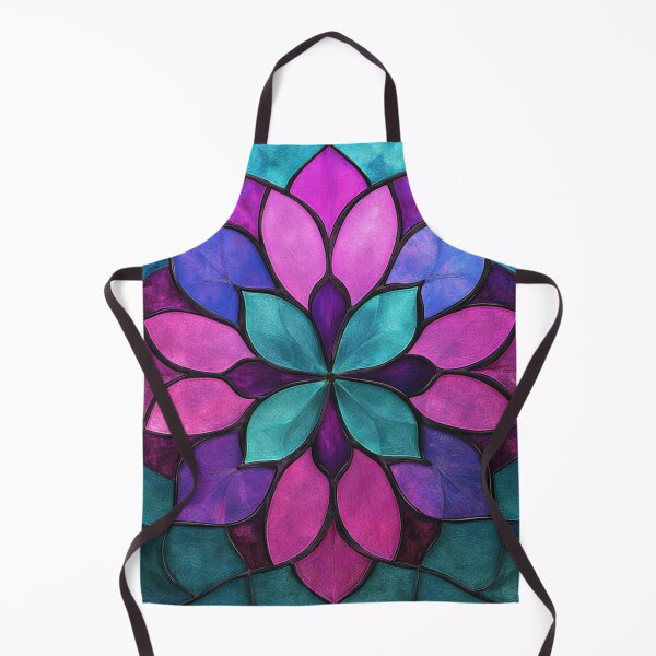 Item preview, Stained Glass Magenta & Cyan Mosaic Mandala Pattern designed and sold by GrinGalore.