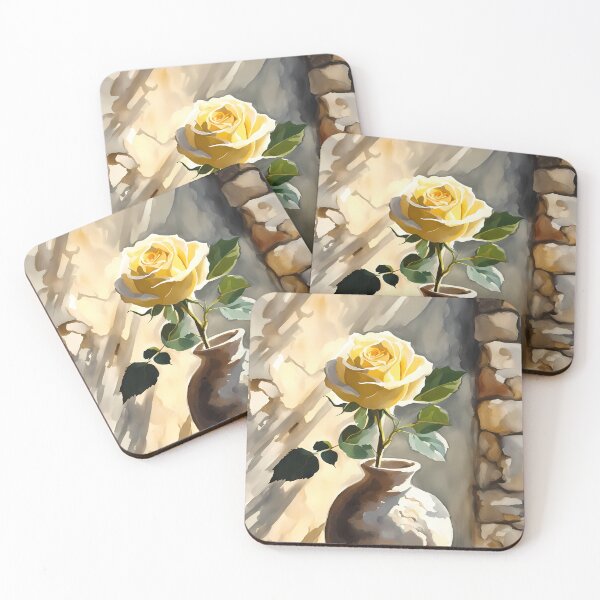 Item preview, Yellow Rose in Vase designed and sold by CalmnessbyChoice.