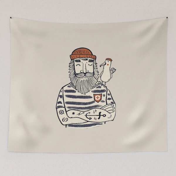 Item preview, Vintage Sailor with Seagull designed and sold by DesignShopAD.