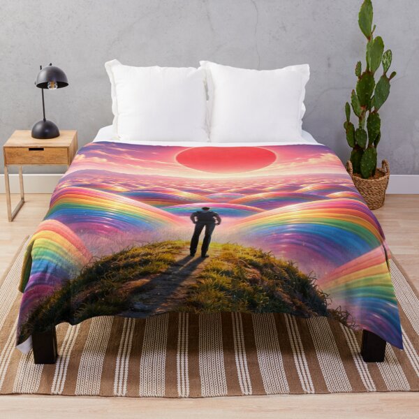 Item preview, Rainbow field under red sun designed and sold by Sigtrix.