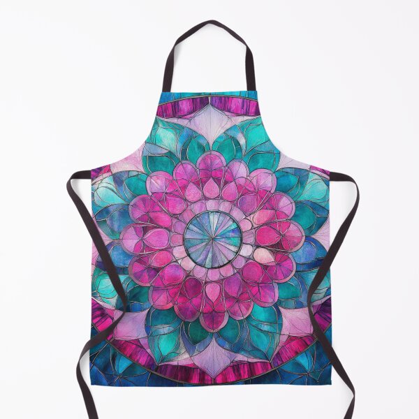 Item preview, Stained Glass Cyan & Magenta Mosaic Mandala Pattern designed and sold by GrinGalore.