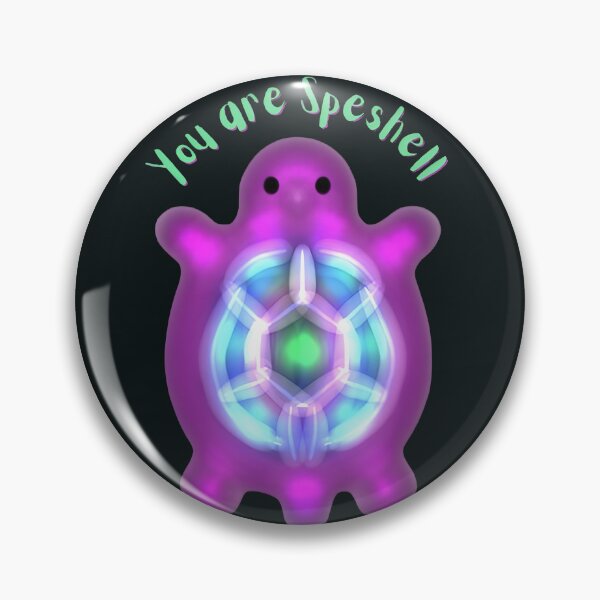 Item preview, You Are Speshell: Luminous Radiant Neon Sea Turtle Pun Art designed and sold by HopeAndHustle.