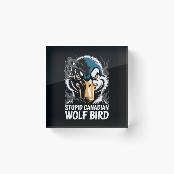 Item preview, Stupid Canadian Wolf Bird - Intense Teal Orange Smoke Portrait Design designed and sold by DarylWelsh2024.