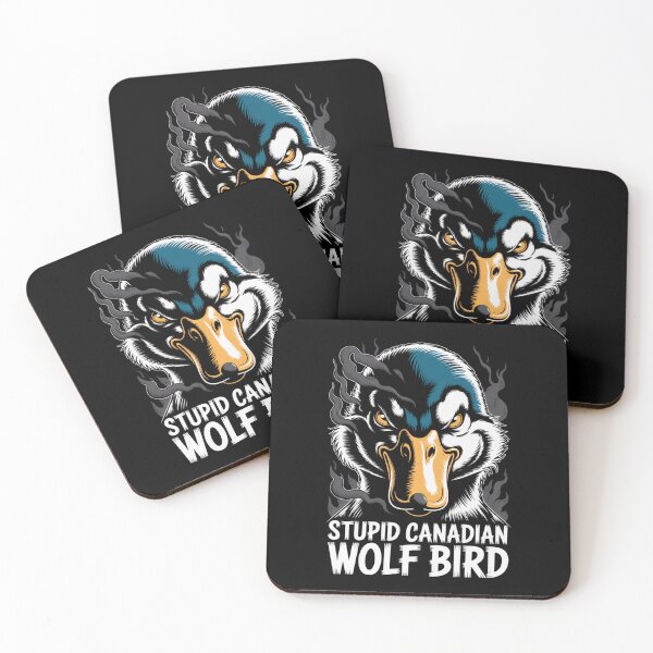 Item preview, Stupid Canadian Wolf Bird - Intense Teal Orange Smoke Portrait Design designed and sold by DarylWelsh2024.