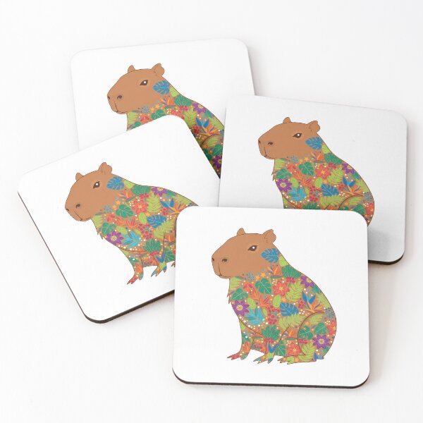 Item preview, Decorative Capybara in Scandinavian Folk Art Style by heidiannemorris © designed and sold by FOLK ART FUSION by heidiannemorris.
