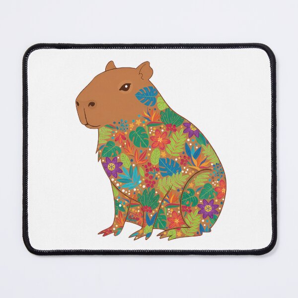 Item preview, Decorative Capybara in Scandinavian Folk Art Style by heidiannemorris © designed and sold by FOLK ART FUSION by heidiannemorris.